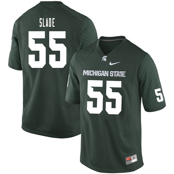 Men #55 Zach Slade Michigan State Spartans College Football Jerseys Sale-Green